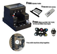 Impressora plana automática uv de tamanho a4, suporte para impressão de esmalte para cilindros e objetos planos 2024 - compre barato