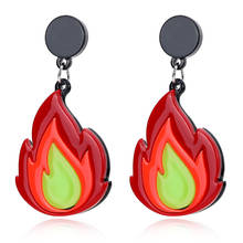 2021 Exaggerated Creative Acrylic Fire Flame Big Earrings Hip Hop Night Club Women Punk Earrings Red Color Jewelry 2024 - buy cheap