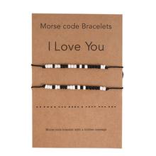 2Pcs I Love You Friendship Morse Code Dainty Beaded Bracelet with Secret Message for Women Men Lover Jewelry Gifts 2024 - buy cheap