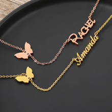 Fashion Custom Stainless Steel Name Necklace With Butterfly For Women Personalized Letter Gold Choker Aesthetics Jewelry Gift 2024 - buy cheap
