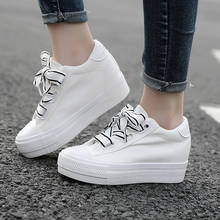 Hidden Heels Sneakers Platform Chunky Sneakers Women Canvas Shoes Woman Fashion White Black Wedge Sneakers Sapatilha Feminina 2024 - buy cheap