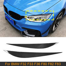 Накладки на веки для передних фар из углеродного волокна для BMW 4 серии F32 F33 F36 F82 F83 M4 F80 M3 2014-2018 2024 - купить недорого