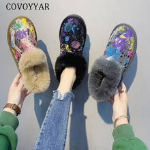 COVOYYAR 2022 Winter Boots Women Bling Fashion Platform Snow Boots Flat Shoes Woman Fur Ladies Boots Ankle Booties WBS4013 2024 - buy cheap