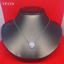 Ypay8 colar feminino de prata esterlina 925, pingente redondo com zircônia 2024 - compre barato