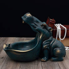 Estatua de hipopótamo de resina, escultura artesanal, decoración del hogar, accesorios, adornos 2024 - compra barato