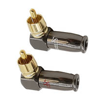 2Pcs Right Angle 90 Degree RCA Male Soldering Connector  Gold Plated Audio Video Plug L-Shaped Adapter 2024 - buy cheap