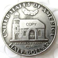 США 1936 Delaware Памятная Половина доллара Посеребренная копия монеты 2024 - купить недорого