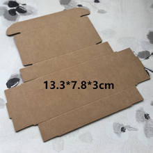 Caixa de embalagem artesanal dobrável, caixa pequena de papel kraft marrom artesanal para presente e artesanato 2020 2024 - compre barato