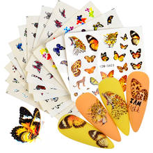 Рисунки бабочек, наклейки для ногтей, слайдер для маникюра, маникюр с использованием водяных знаков, Декор 2022 - купить недорого