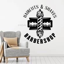 Wall Decal Haircuts Shaves Barber Shop Interior Decor Tool Men Hairstyle Design Vinyl Window Glass Sticker Letter Art Mural 1467 2024 - buy cheap