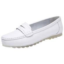 Zapatillas de correr de cuero para mujer, zapatos de enfermera con cojín de aire blanco, cómodos, talla grande, 2021 2024 - compra barato