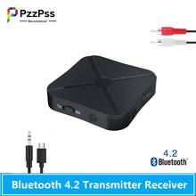 Pzzpss bluetooth 4.2 receptor transmissor 2 em 1 áudio música estéreo adaptador sem fio com rca 3.5mm aux jack para carro tv pc 2024 - compre barato