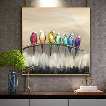 Abstract Parrots Canvas Painting Animal Posters and Prints Modern Bird Oil Painting Wall Pictures For Kids Room Decoration 2024 - buy cheap
