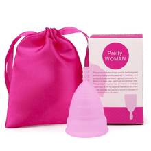 2 pçs copo menstrual copita copa menstrual silicone médico período de higiene feminina copo de silicone senhora feminina colletor menstrual 2024 - compre barato