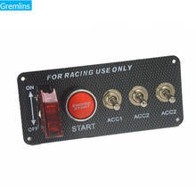 Interruptor de arranque de coche de carreras, Panel de arranque de motor de 12V, botón rojo, palanca LED, nuevo 2024 - compra barato