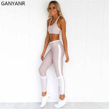 Conjunto feminino ganyanr sem costura, peças de 2 peças, roupa esportiva, para academia, corrida, treino, sexy 2024 - compre barato