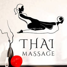 Thai massagem adesivos de parede spa salão terapia saúde vinil decalque da parede decoração para casa mulher quarto loja beleza arte murais y823 2024 - compre barato