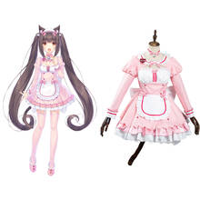 Nekopara vol.4 conjunto de roupa de empregada, fantasia fofa de chocola para cosplay, halloween, carnaval 2024 - compre barato