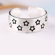 New Trendy Silver Color Star Rings For Women Wedding Men Jewelry Finger Rings Wholesale 2024 - buy cheap
