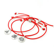 New Top 3pcs/set Red Thread Rope String Lucky Bracelets Lotus OM Buddha Men Women`s bracelet Charm Yoga Lovers Pulseiras Gift 2024 - buy cheap