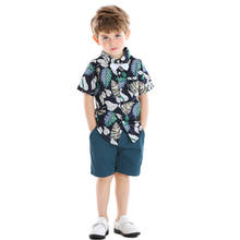 Summer children's suit 2021 boys fashion print short-sleeved shirt shorts 2PCS boys casual clothes 12 months-6 years old 2024 - buy cheap