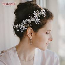 YouLaPan-Diadema de diamantes de imitación con flor de aleación para boda, accesorios para el cabello de boda, color dorado y Perla, elegante, HP278 2024 - compra barato