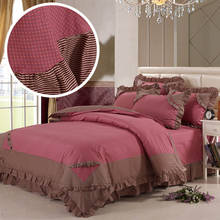 40S Lace Bedding Set Cotton Duvet Cover Pillowcase Ruffle Bedspread Quilt Cover Twin/Queen/King Size 2024 - buy cheap