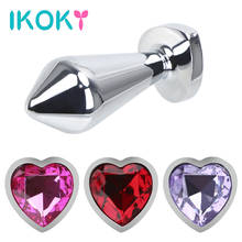IKOKY Anal Plug Prostate Massager Adult Products Butt Plug Heart Shaped Crystal Jewelry Sex Toys for Men Women 2024 - buy cheap
