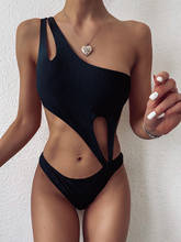 Black swimwear women monokini 2020 Summer beach Hollow out sexy one piece swimsuit female bodysuits High cut bathing suit new 2024 - buy cheap