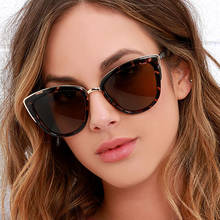 HKNA Oversized Sunglasses Women 2022 Vintage Cateye Glasses Women Mirror Retro Sunglasses Women Brand Oculos De Sol Feminino 2024 - buy cheap