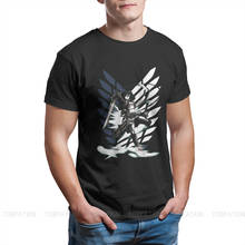 Camiseta de algodão puro do anime attack on titan, mais nova camiseta para homens mikasa, com gola redonda, roupa de presente de hip hop, 6xl 2024 - compre barato