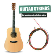 Cordas de violão com 12 cabeças, cordas de metal coloridas para violão folk acústico, kit de acessórios de guitarra, incluindo palhetas 2024 - compre barato