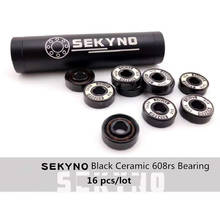 SEKYNO Professional Inline Speed Skates Bearing 7-beads Si3N4 balls black ceramic bearings self-lubricated 608 8*22*7mm 608rs 16 2024 - купить недорого
