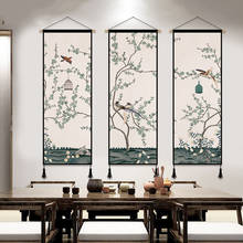 Chinese Style Flower Birds Painting Canvas Posters and Prints Decoration Painting Wall Art Home Decor Solid Wood Hanging Scroll 2024 - buy cheap