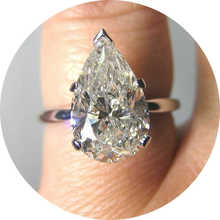 Модное, в форме груши, в форме выреза, белый камень по рождению, Штабелируемый камень груши для женщин, обручальное кольцо для свадьбы, размер 6-10 2024 - купить недорого