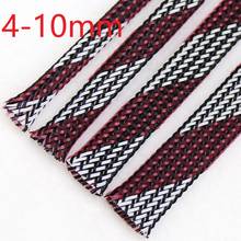 Black White Pink PET Braided Wire Sleeve 4 6 8 10mm Tight High Density Insulate Cable Protection Expandable Line Sheath Colorful 2024 - buy cheap