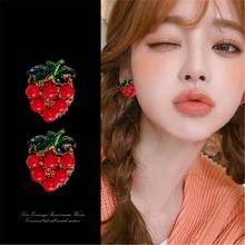Needle Watermelon Strawberry Temperament Earrings Simple Personality Korean Versatile Pendant Earrings 2024 - buy cheap