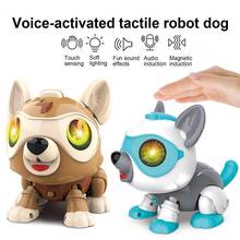 Criativo bonito crianças controle de voz toque sensing eletrônico robô cão inteligente jogo brinquedo 2024 - compre barato