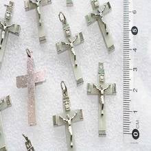 Catholic mini plastic glowing cross. Jesus Christ mini cross glow pendant decoration. 2024 - buy cheap