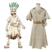 Conjunto de roupa de cosplay de anime japonês ishigami senkuu, jaquetas, dr stone, vestido, casaco, uniforme 2024 - compre barato