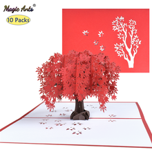 Упаковка из 10 шт. 3D кленовое дерево всплывающее окно с цветком на день матери на день рождения Юбилей на все случаи жизни поздравительные открытки 2024 - купить недорого