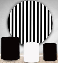 Round Circle backdrop background black and white stripes wedding birthday party decor bridal baby shower candy table coverYY-104 2024 - buy cheap