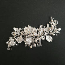 SLBRIDAL de plata hecho a mano de Color de agua dulce perlas boda pelo peine tocado de novia damas de honor pelo accesorios de la joyería de las mujeres 2024 - compra barato