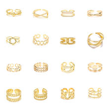 Простые разные стильные Регулируемые кольца, минималистичные женские открытые кольца, Геометрическая линия, женское Ювелирное Украшение для вечерние ринки и свадьбы 2024 - купить недорого