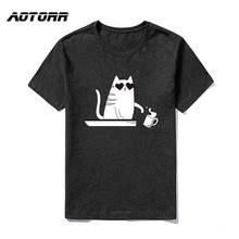 Mens Summer Cat Printing T-Shirt Men Causal O-neck Basic Tee Male High Quality Classical Fashion Tops Short Sleeve Cute Tshirts 2024 - buy cheap