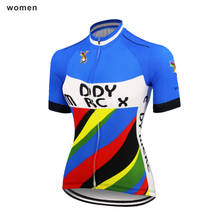 Camiseta de ciclismo Retro para mujer, ropa azul para bicicleta, camiseta para deportes al aire libre, camiseta transpirable para ciclismo de montaña 2024 - compra barato