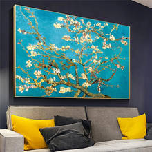 Cuadro de Van Gogh de flor de almendro, pintura al óleo famosa, impresión en lienzo, reproducción, flor impresiva, arte de pared, imagen, decoración del hogar, Cuadros 2024 - compra barato
