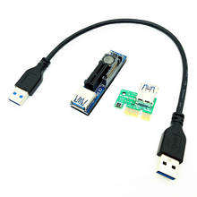 Adaptador de tarjeta PCI-E Riser PCI Express 1X, Cable de extensión USB3.0 de 30cm, conector de ranura PCIE X1 a X1 para tarjeta de red 2024 - compra barato