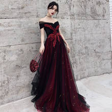 2020 Spring Bride Dress Elegant Temperament Burgundy  Stage Group Chorus Performance Clothing Toast Clothing 2024 - buy cheap