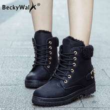 Fashion Rivets Lace Up Plush Warm Martin Snow Boots High Quality Platform Shoes for Women 2021 Winter Boots Women Shoes WSH3717 2024 - buy cheap